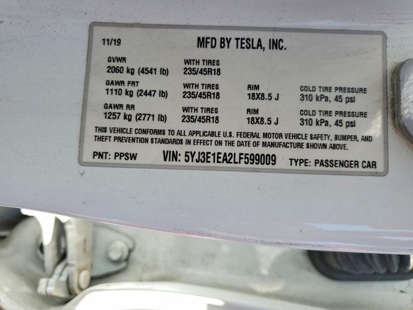 2020 TESLA MODEL 3