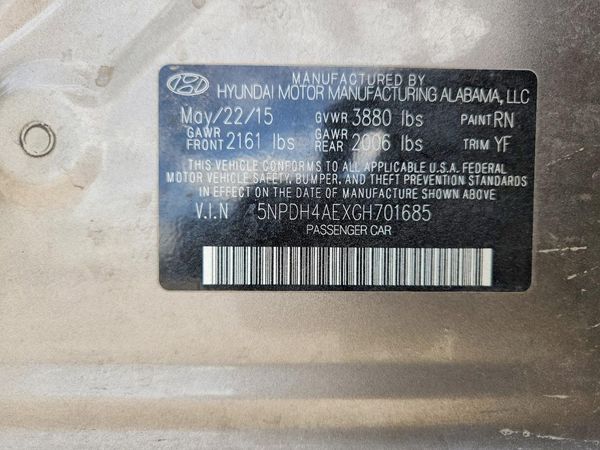 2016 HYUNDAI ELANTRA