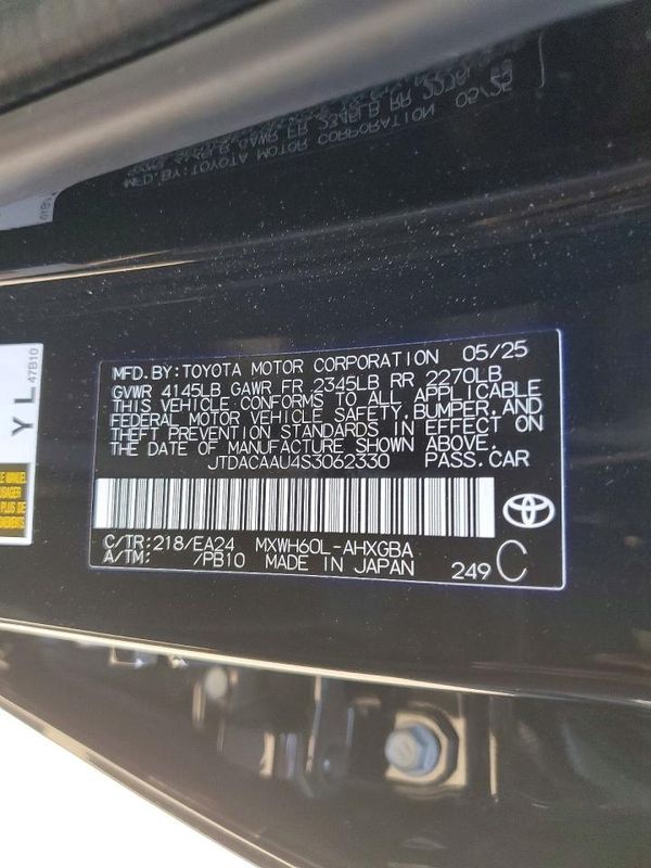 2025 TOYOTA PRIUS — VINS