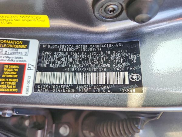 2014 TOYOTA CAMRY