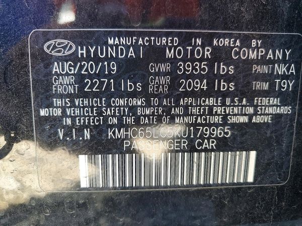2019 HYUNDAI IONIQ