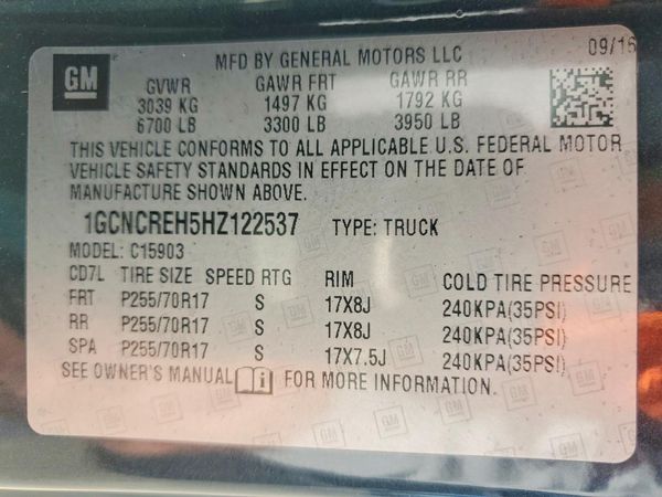 2017 CHEVROLET SILVERADO LT