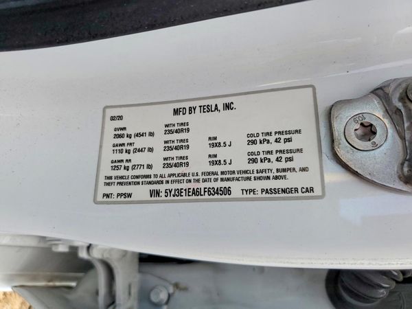 2020 TESLA MODEL 3