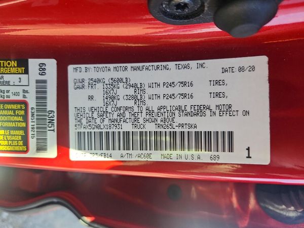 2020 TOYOTA TACOMA