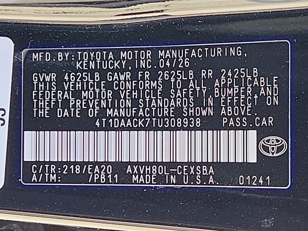 2026 TOYOTA CAMRY