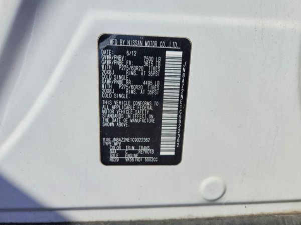 2012 INFINITI QX56 — VINS