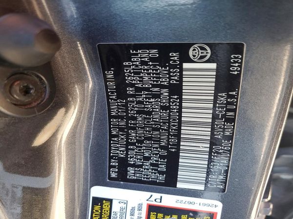 2012 TOYOTA CAMRY