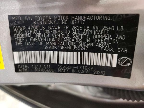 2017 LEXUS ES350 350 — VINS