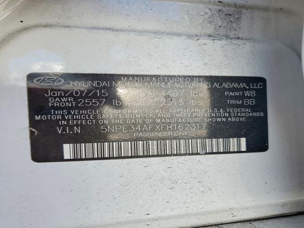 2015 HYUNDAI SONATA — VINS