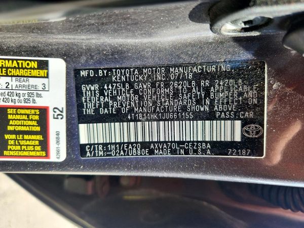 2018 TOYOTA CAMRY