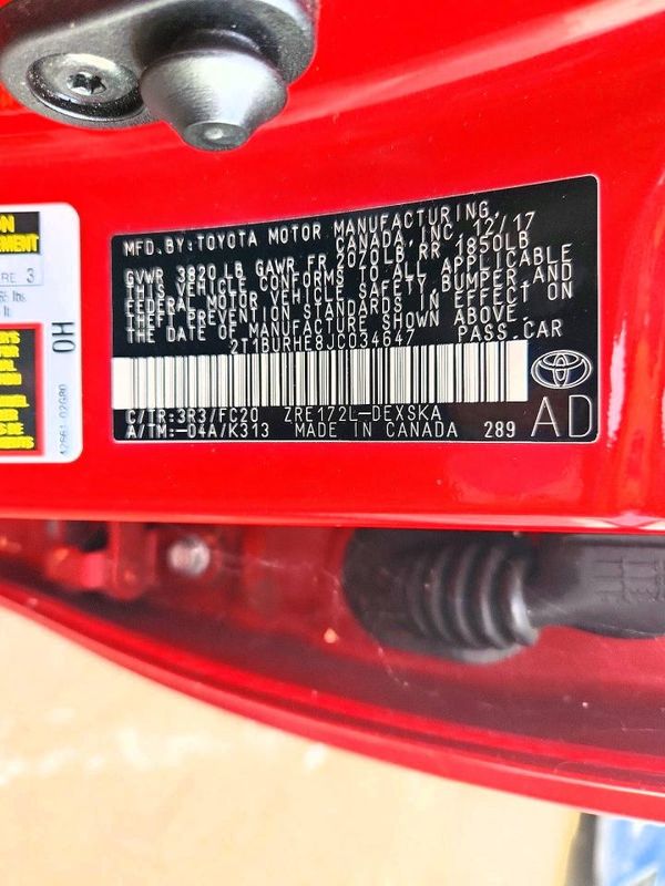 2018 TOYOTA COROLLA L/LE/SE/XLE/XSE