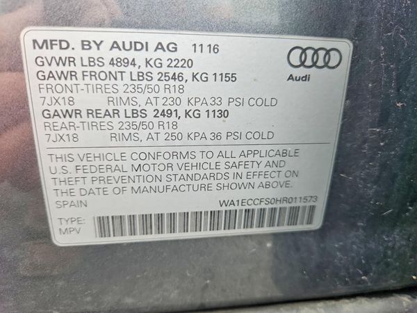 2017 AUDI Q3 quattro Premium — VINS