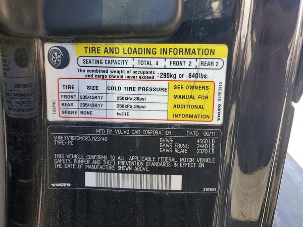 2012 VOLVO C70