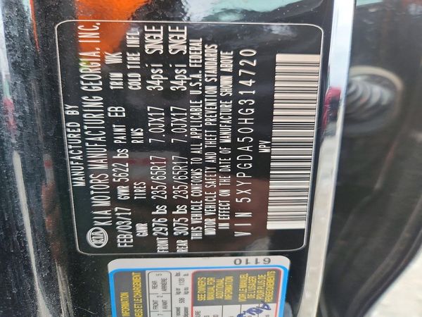 2017 KIA SORENTO L, LX