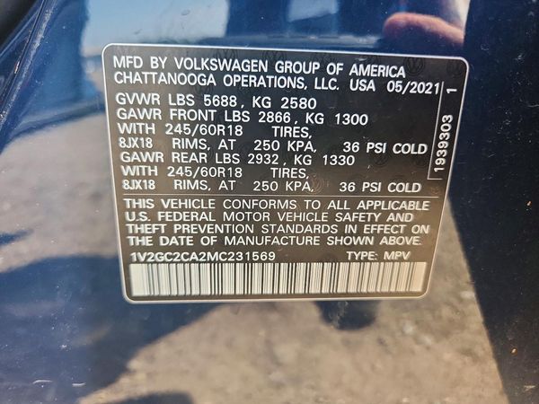 2021 VOLKSWAGEN ATLAS CROSS SPORT