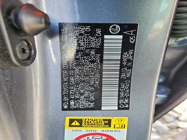 2015 LEXUS CT 200h