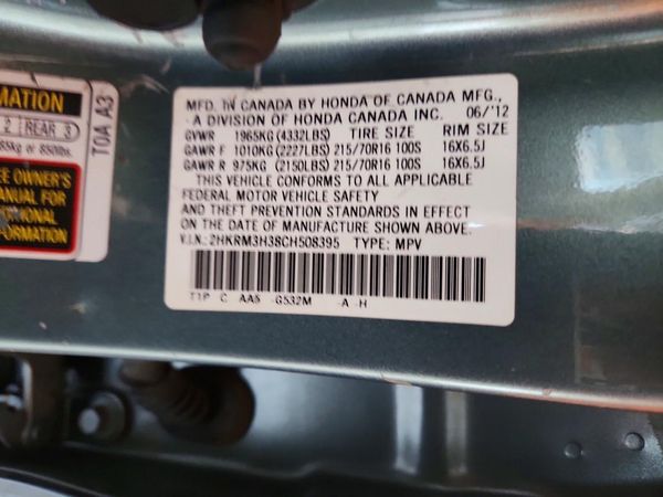 2012 HONDA CRV LX