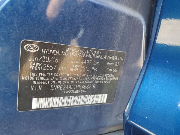 2017 HYUNDAI SONATA