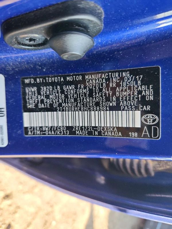2017 TOYOTA COROLLA