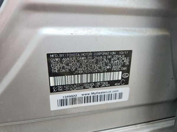 2012 LEXUS ES 350