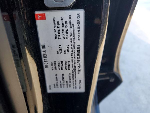 2018 TESLA MODEL 3