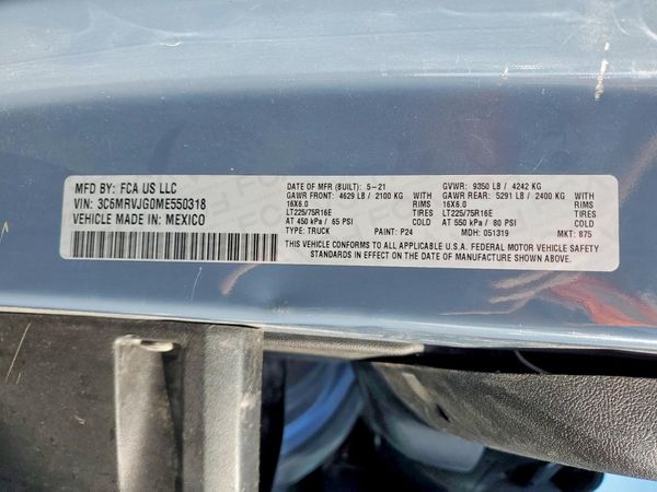 2021 RAM PROMASTER 3500 — VINS