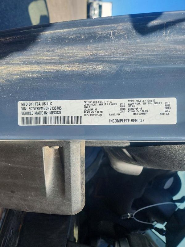 2022 RAM PROMASTER 3500 — VINS