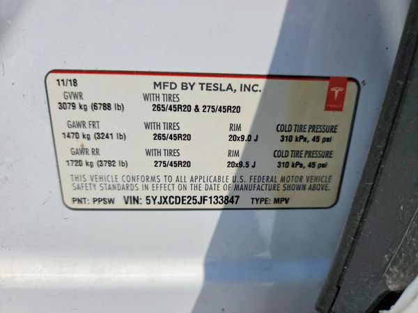 2018 TESLA MODEL X