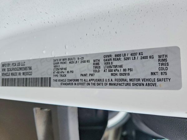 2021 RAM PROMASTER 2500