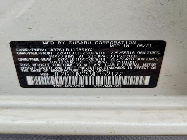 2021 SUBARU CROSSTREK Limited+ES+BSD — VINS