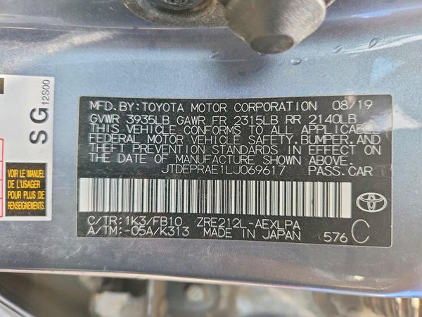 2020 TOYOTA COROLLA LE