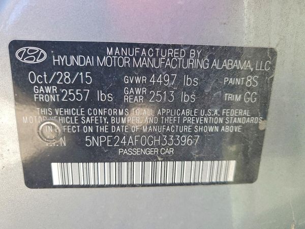 2016 HYUNDAI SONATA