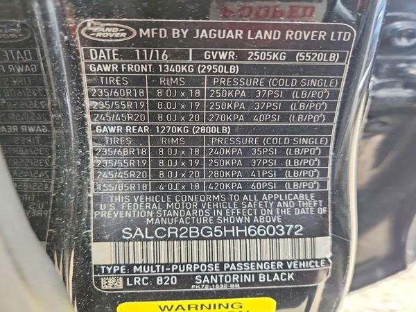 2017 LAND ROVER DISCOVERY SPORT