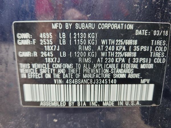 2018 SUBARU OUTBACK