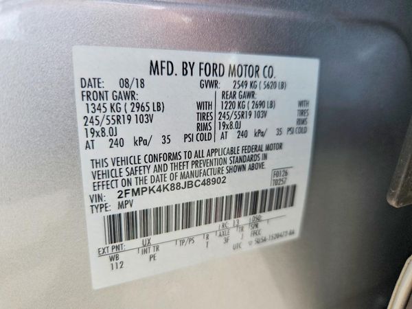 2018 FORD EDGE Titanium — VINS