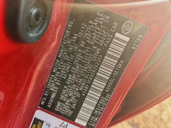 2012 TOYOTA CAMRY