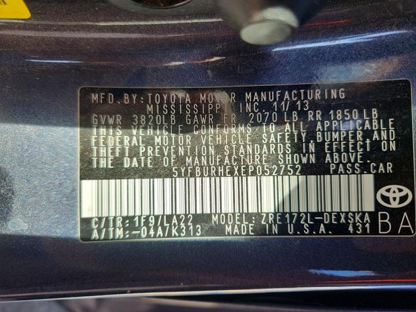 2014 TOYOTA COROLLA
