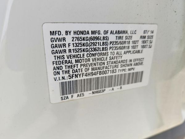 2015 HONDA PILOT TOURING