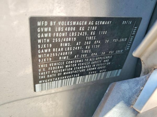 2017 VOLKSWAGEN TIGUAN SEL