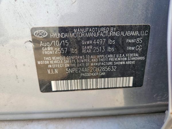 2016 HYUNDAI SONATA