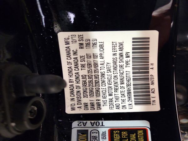 2014 HONDA CRV EX-L — VINS