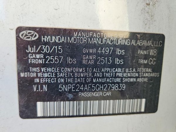 2016 HYUNDAI SONATA