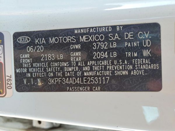2020 KIA FORTE GT Line