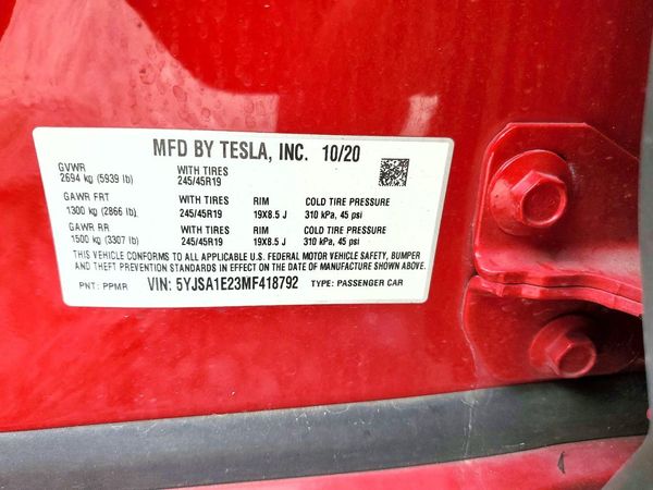 2021 TESLA MODEL S