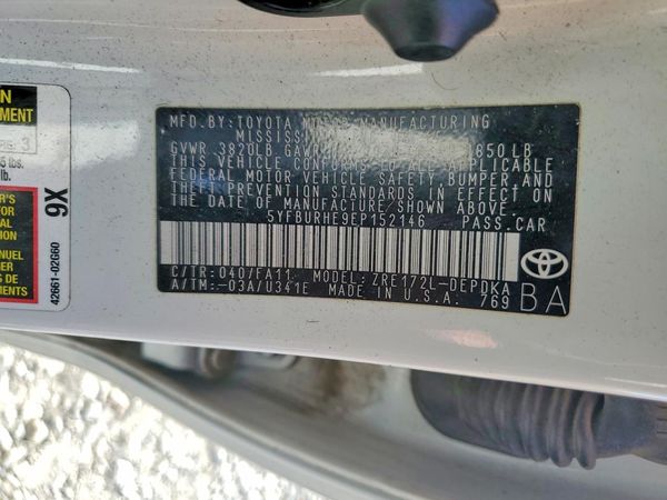 2014 TOYOTA COROLLA L/LE