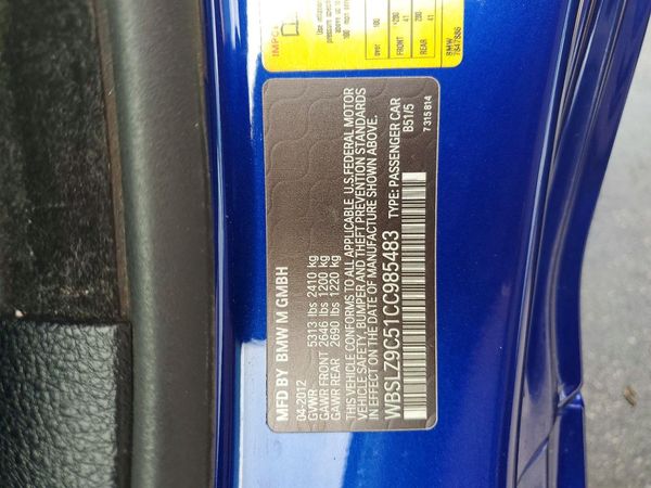 2012 BMW M6 — VINS