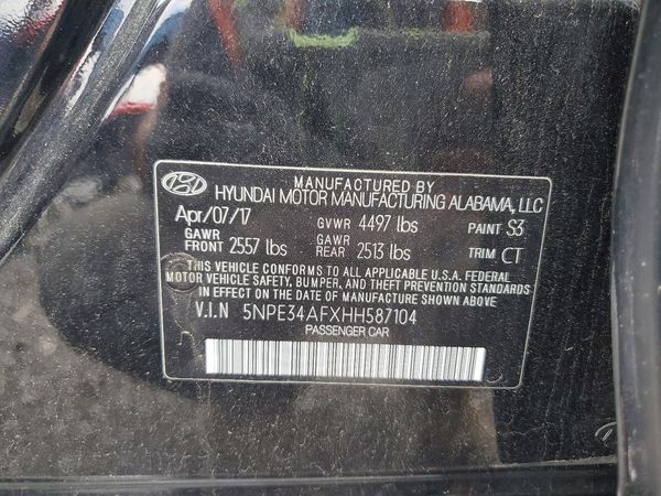 2017 HYUNDAI SONATA
