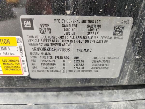 2015 CHEVROLET TRAVERSE 1LT