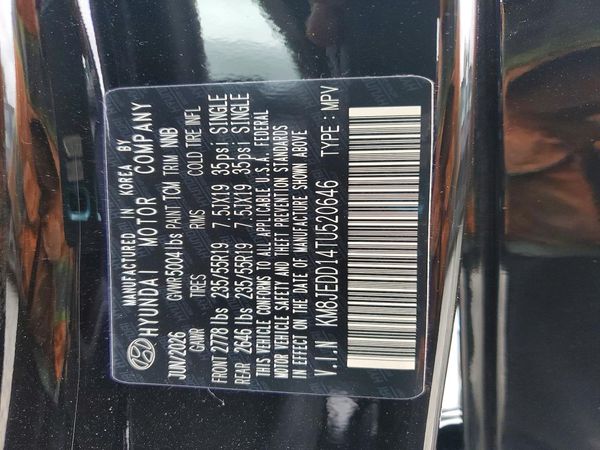 2026 HYUNDAI TUCSON Limited, Night — VINS