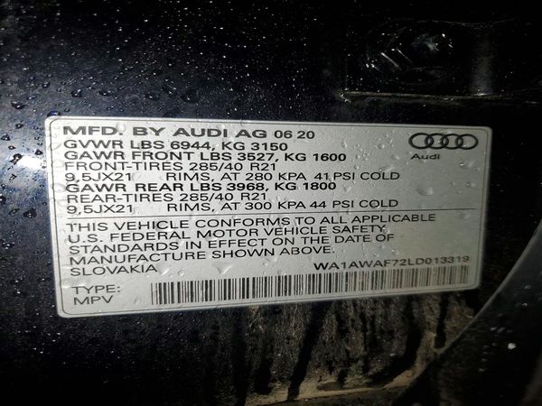 2020 AUDI SQ7 quattro Premium Plus